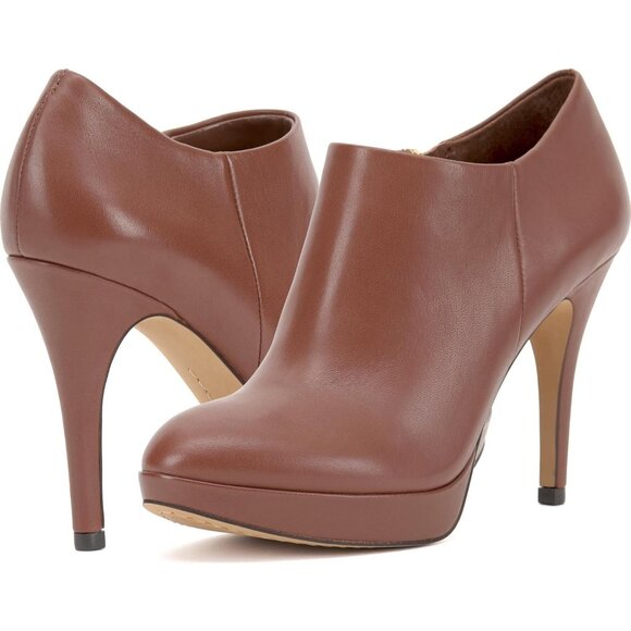 Vince Camuto Women's Chocolate Closed Pointed Toe High Heel Elvin Bootie - Picture 7 of 8